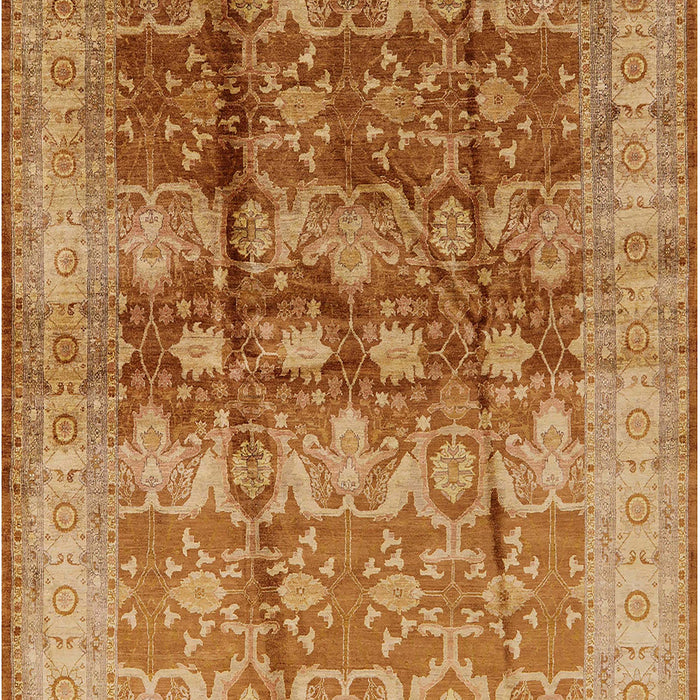 Mid-Century Modern Mahogany Brown Oriental Rug, urb830