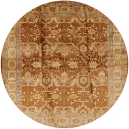 Round Machine Washable Industrial Modern Mahogany Brown Rug, wshurb830