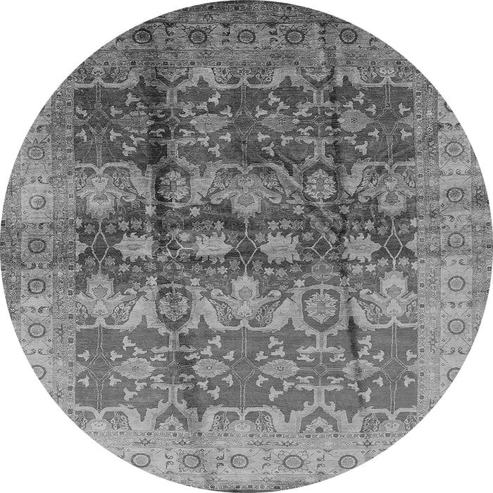 Round Oriental Gray Industrial Rug, urb830gry