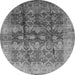 Round Oriental Gray Industrial Rug, urb830gry