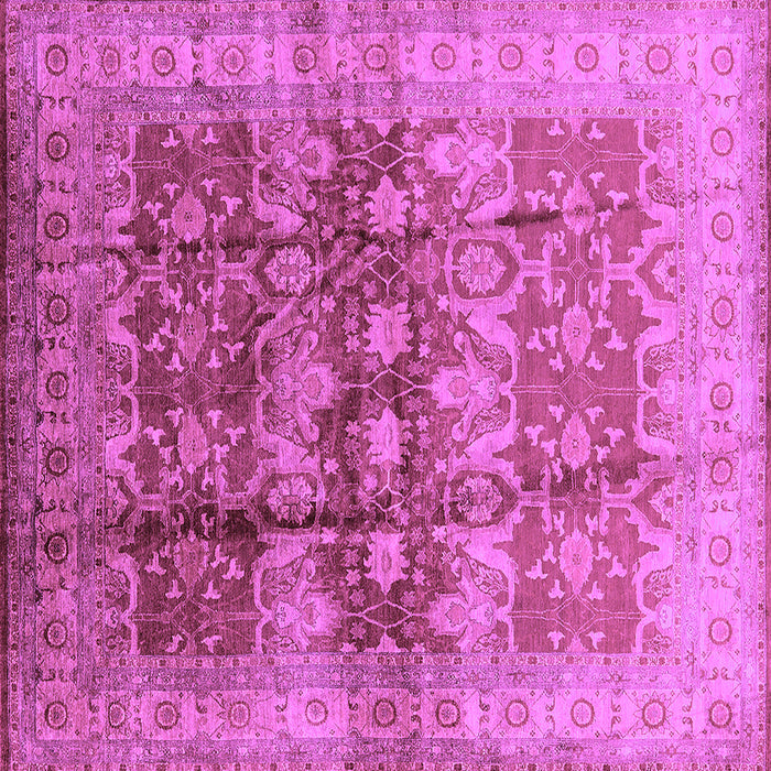 Square Machine Washable Oriental Purple Industrial Area Rugs, wshurb830pur
