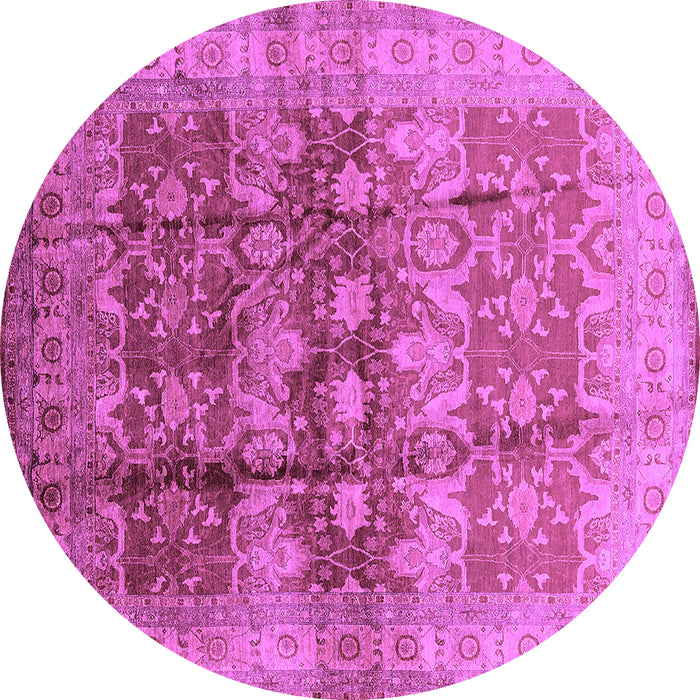 Round Machine Washable Oriental Purple Industrial Area Rugs, wshurb830pur