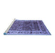 Sideview of Machine Washable Oriental Blue Industrial Rug, wshurb831blu