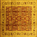 Square Machine Washable Oriental Yellow Industrial Rug, wshurb831yw