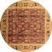 Round Oriental Brown Industrial Rug, urb831brn