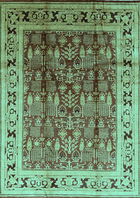 Oriental Turquoise Industrial Rug, urb831turq