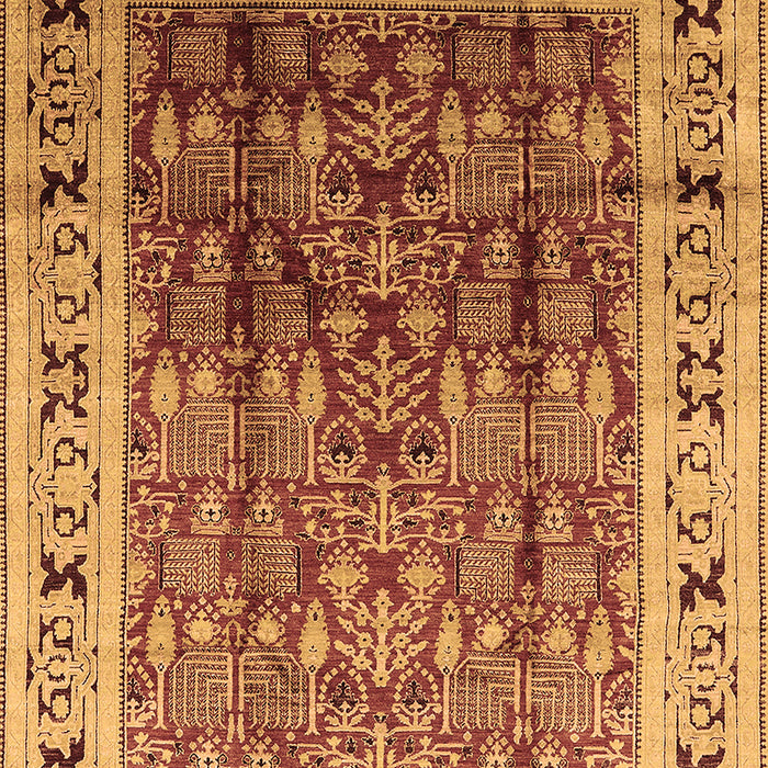 Machine Washable Oriental Brown Industrial Rug, wshurb831brn