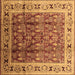 Square Machine Washable Oriental Brown Industrial Rug, wshurb831brn