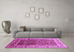 Machine Washable Oriental Purple Industrial Area Rugs in a Living Room, wshurb831pur