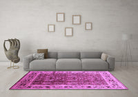 Machine Washable Oriental Purple Industrial Rug, wshurb831pur