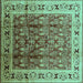 Square Oriental Turquoise Industrial Rug, urb831turq