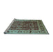 Sideview of Machine Washable Oriental Light Blue Industrial Rug, wshurb831lblu