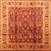 Square Oriental Orange Industrial Rug, urb831org