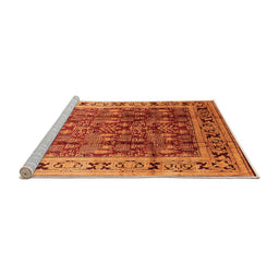 Sideview of Machine Washable Oriental Orange Industrial Area Rugs, wshurb831org