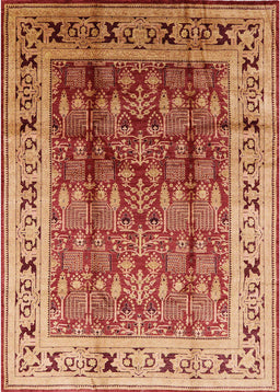 Mid-Century Modern Red Oriental Rug, urb831