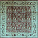 Square Oriental Light Blue Industrial Rug, urb831lblu