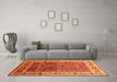 Machine Washable Oriental Orange Industrial Area Rugs in a Living Room, wshurb831org