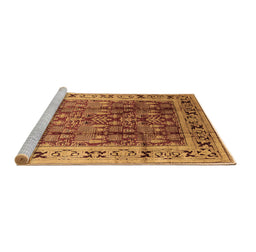 Sideview of Machine Washable Oriental Brown Industrial Rug, wshurb831brn
