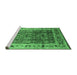 Sideview of Machine Washable Oriental Emerald Green Industrial Area Rugs, wshurb831emgrn