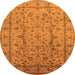 Round Oriental Orange Industrial Rug, urb832org