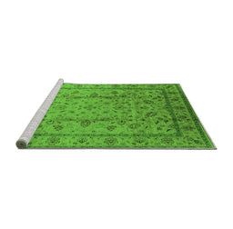 Sideview of Machine Washable Oriental Green Industrial Area Rugs, wshurb832grn