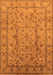 Machine Washable Oriental Orange Industrial Area Rugs, wshurb832org