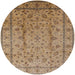 Round Mid-Century Modern Light Brown Oriental Rug, urb832