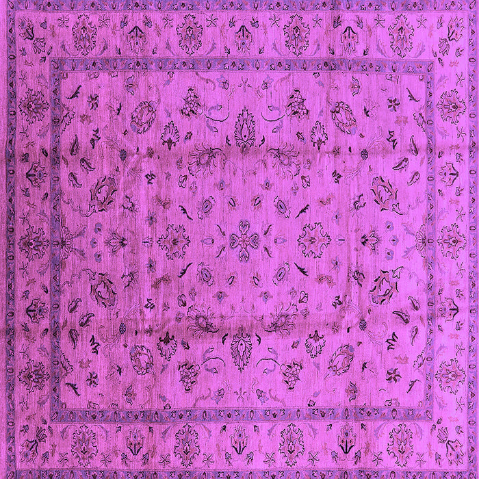 Square Machine Washable Oriental Purple Industrial Area Rugs, wshurb832pur