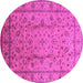 Round Oriental Pink Industrial Rug, urb832pnk