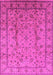 Machine Washable Oriental Pink Industrial Rug, wshurb832pnk