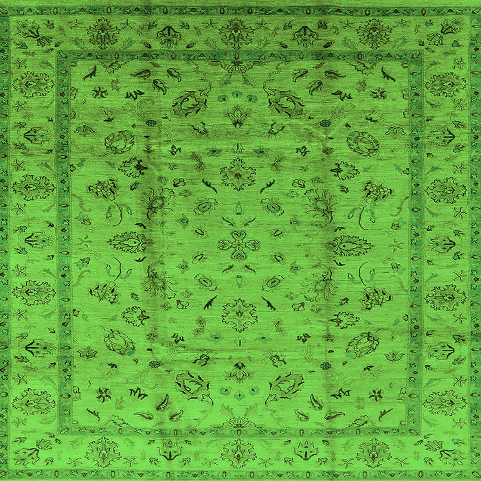 Square Oriental Green Industrial Rug, urb832grn
