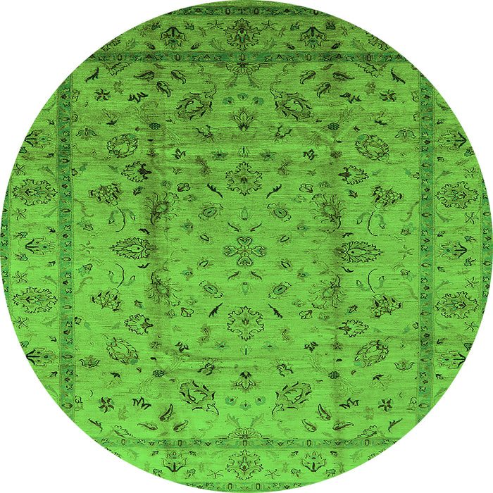 Round Oriental Green Industrial Rug, urb832grn