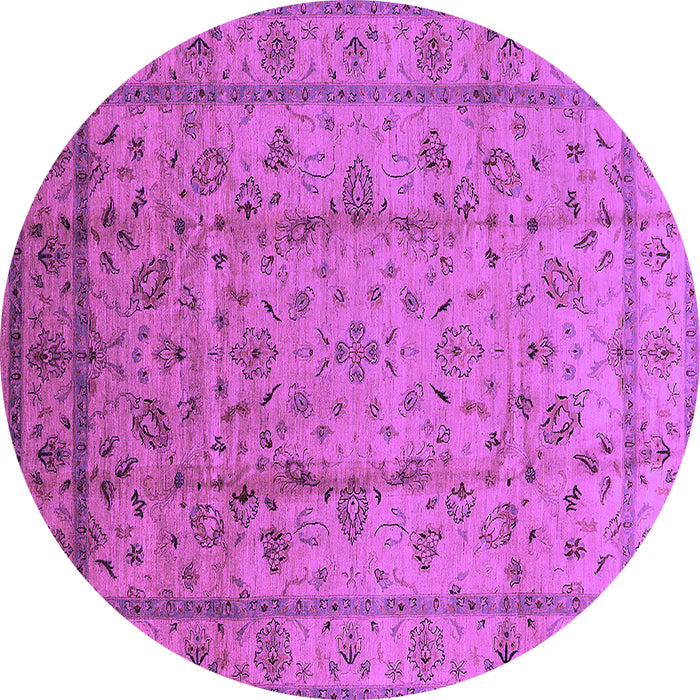 Round Oriental Purple Industrial Rug, urb832pur