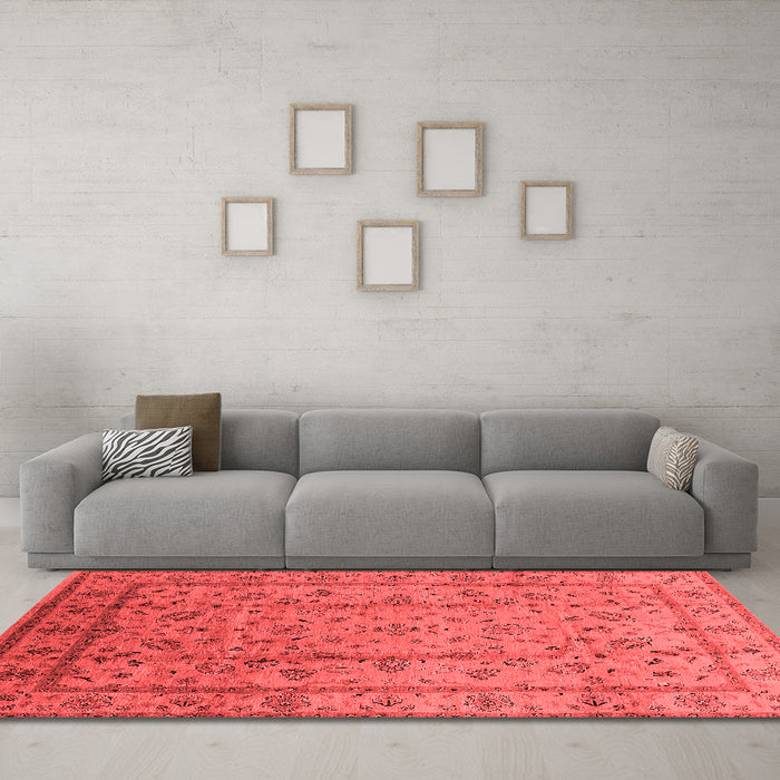 Industrial Red Washable Rugs