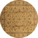 Round Oriental Brown Industrial Rug, urb832brn