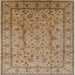 Square Mid-Century Modern Light Brown Oriental Rug, urb832