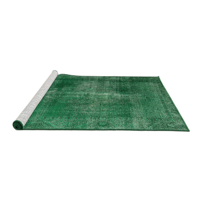 Sideview of Machine Washable Industrial Modern Forest Green Rug, wshurb833