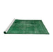 Sideview of Machine Washable Industrial Modern Forest Green Rug, wshurb833