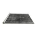 Sideview of Machine Washable Oriental Gray Industrial Rug, wshurb833gry