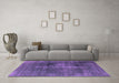 Machine Washable Oriental Purple Industrial Area Rugs in a Living Room, wshurb833pur