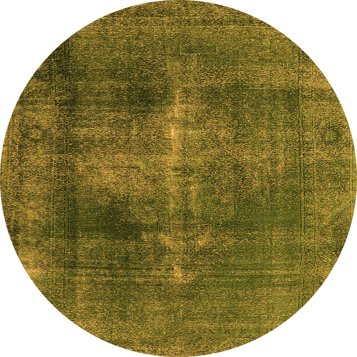 Round Machine Washable Oriental Orange Industrial Area Rugs, wshurb833org