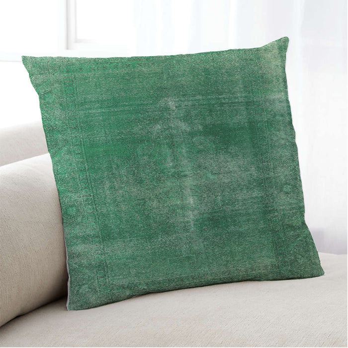 Lifestyle Image of Mid-Century Modern Urban Square Forest Green Throw Pillow, 18 inch by 18 inch, pwurb833
