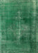 Mid-Century Modern Forest Green Oriental Rug, urb833