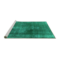 Sideview of Machine Washable Oriental Turquoise Industrial Area Rugs, wshurb833turq