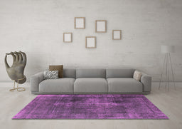 Machine Washable Oriental Pink Industrial Rug in a Living Room, wshurb833pnk