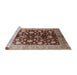 Sideview of Machine Washable Industrial Modern Dark Salmon Pink Rug, wshurb834