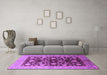 Machine Washable Oriental Purple Industrial Area Rugs in a Living Room, wshurb834pur