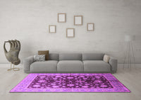 Machine Washable Oriental Purple Industrial Rug, wshurb834pur