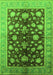 Machine Washable Oriental Green Industrial Area Rugs, wshurb834grn