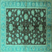 Square Oriental Turquoise Industrial Rug, urb834turq